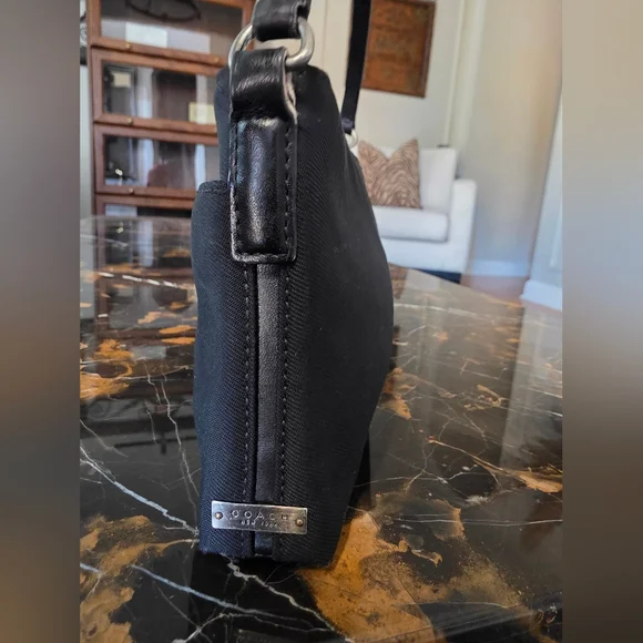 Vtg Coach Mercer Demi 7407 Shoulder bag Black Nylon Canvas Leather trim Y2K - Picture 7 of 17